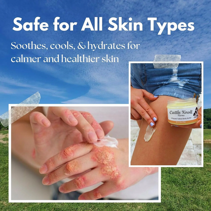 LUHAKA®  Natürlicher geschlagener Rindertalg für Haut und Gesicht – Tiefenwirksamer Feuchtigkeitsbalsam aus Talg – Bio-Hautpflege aus Weidehaltung – Pflegt trockene, empfindliche Haut – Nicht komedogen. Zieht schnell ein (4 oz, Lavendel-Vanille)