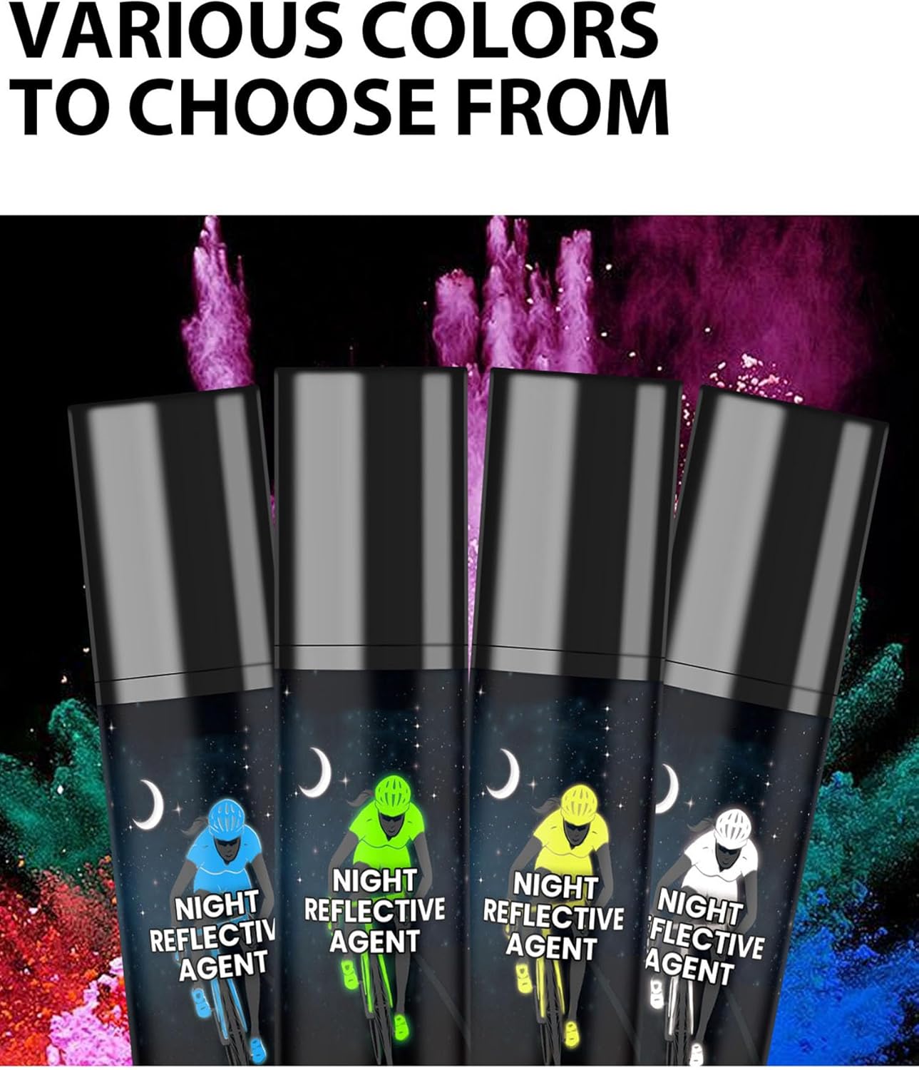 CZTICLE® Im Dunkeln leuchtende, transparente Sprühfarbe, reflektierende Sprühfarbe, wasserfeste Acrylfarbe für den Außenbereich, die im Dunkeln leuchtet, für Fahrräder, gelb