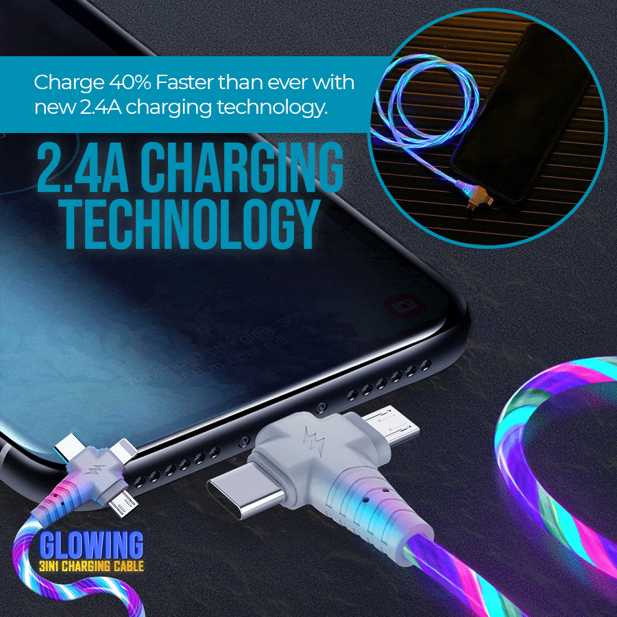 Glowing 3 in 1 Charging Cable